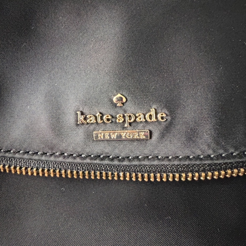 Kate Spade New York Black Nylon Foldover Crossbody Bag Gold Hardware - Picture 2 of 12